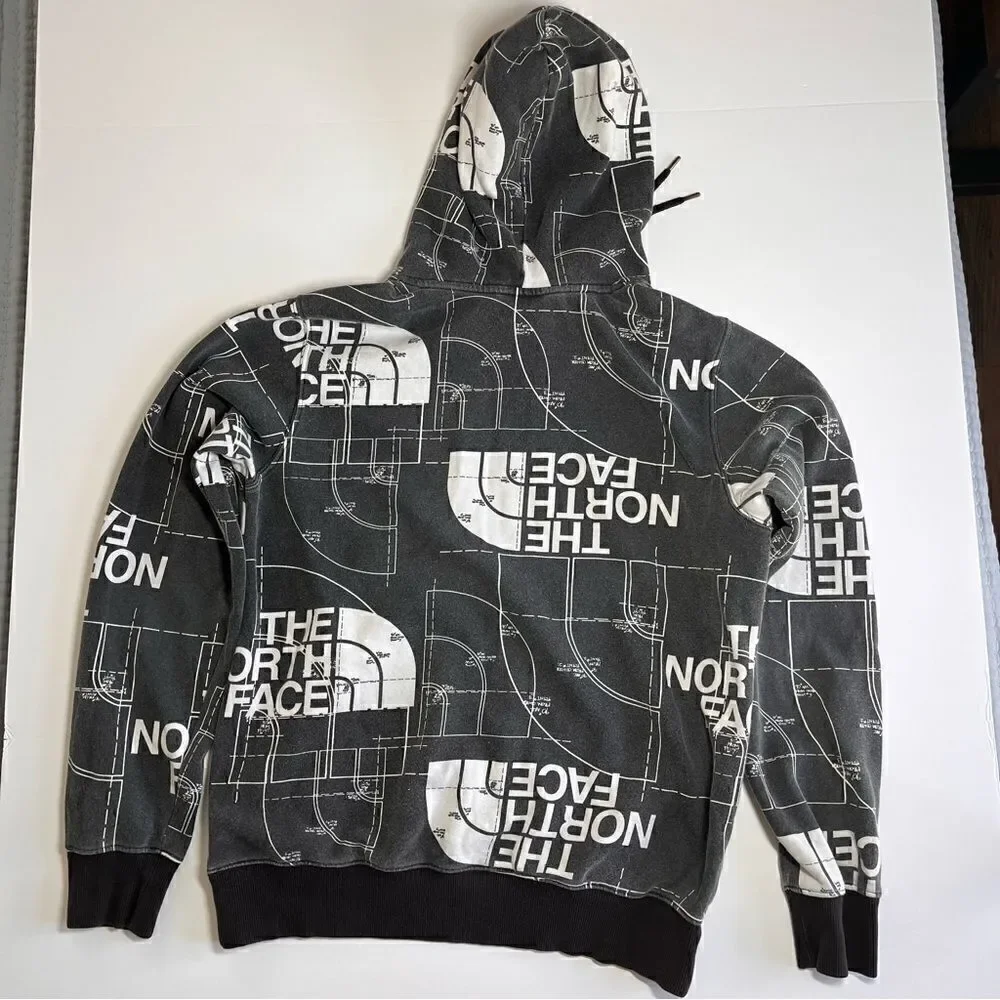 The North Face Mens Half Dome AOP Black and White Pullover Sweatshirt Size Small